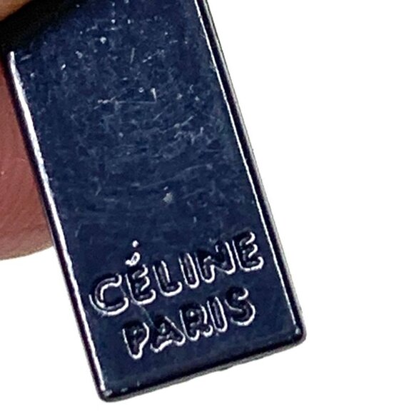 CELINE Paris Authentic Replacement Zipper Pull Dark Silver Metal 0.75"L - Picture 8 of 11
